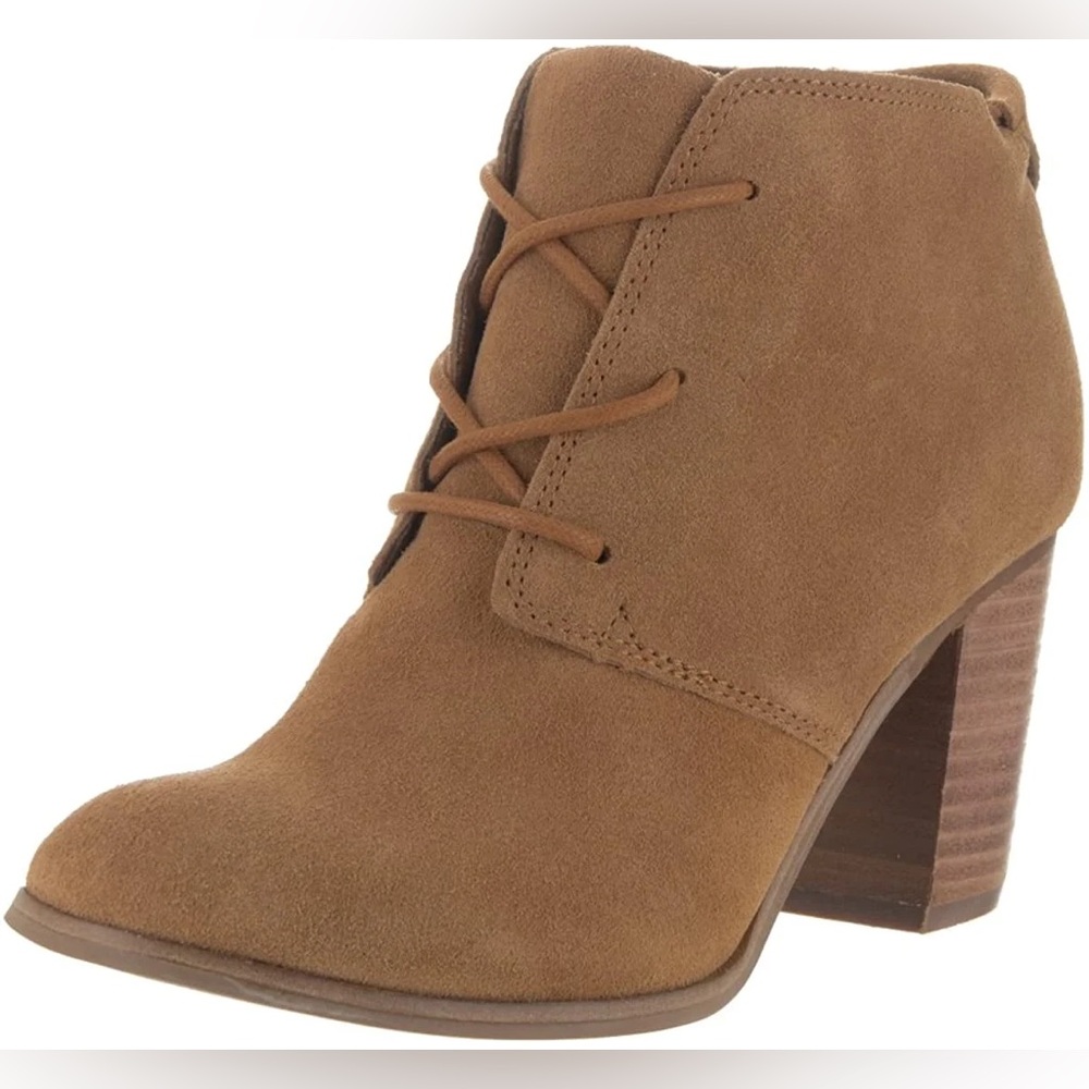 Toms Lunata Suede Wheat Coloured Laceup Ankle Boot